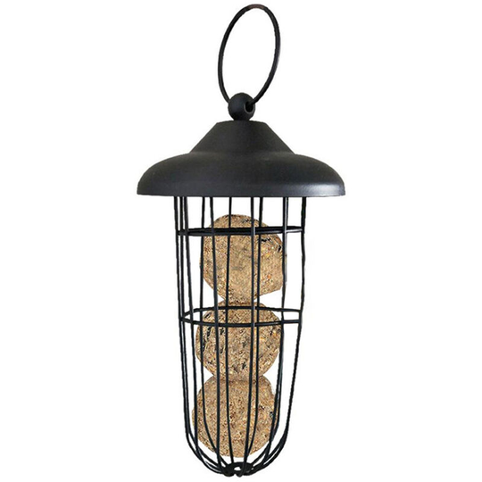 Metal Bird Feeder Outdoor with Steel Hanger Peanut, Nuts, Sunflower Seed Feeder for Wild Birds Woodpeckers, Titmice, Nuthatches, Chickadees-Black