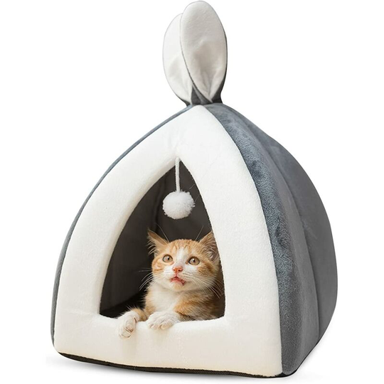 Cat House Cute Cat Basket Cold Protection Flannel Cat Tent With Washable Cushion Comfortable Cozy And Warm In Winter For Cats And Small Dogs