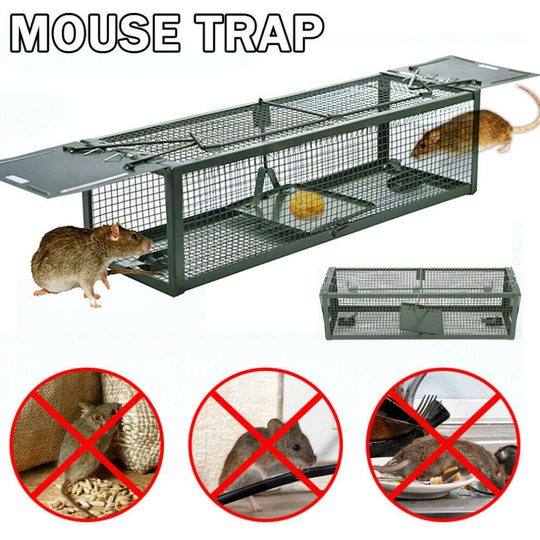Rat Trap Squirrel Humane Live Bait Vermin Rodent Cage Catcher 2 Doors