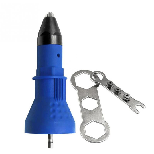 Electric Rivet Nut Riveting Tool Cordless Riveter Drill Adapter - Blue