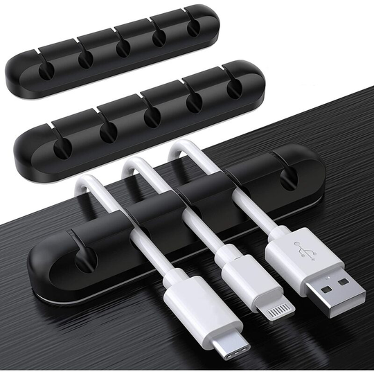 Cable Holder Clips, 3-Pack Cable Management Cord Organiser Clips Silicone Self Adhesive for usb Charging Cable Power Cord Mouse Cable Wire pc Office
