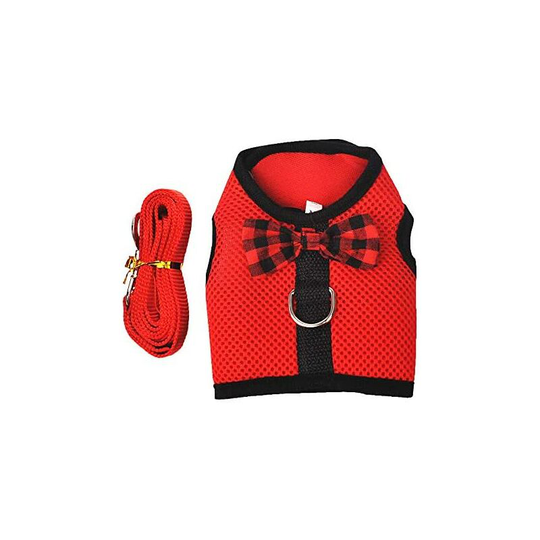 Modou - Rabbit Harness with Elastic Strap, Suitable for Small Pets (s: Bust (20-23cm), Red)