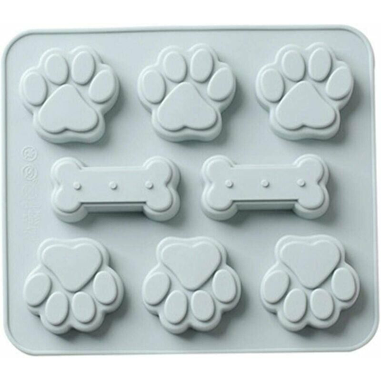 Silicone Mousse Molds with Cat Claws and Bones, 8 Hollow Chocolate Molds diy Cake Baking Tool Jelly Mold Handmade Desserts Model