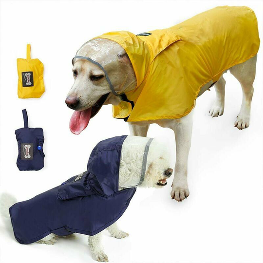 Dog coat waterproof, adjustable and comfortable to wear, water-repellent and water-repellent Code Yellow-L