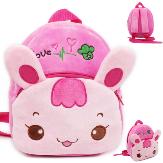 Sun Flowergb - Cute Toddler Backpack Toddler Bag Plush Animal Cartoon Mini Travel Bag for Baby Girl Boy 2-6 Years (Radish Rabbit)