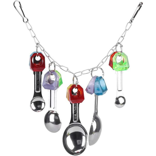 Bird Chew Toy Colorful Plastic Parrot Toys Cage Hanging Decoration with Bell for Parrots Macaws Love Canary Birds