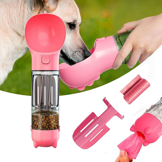 Perle Raregb - Bottle; dog water, for walking, hiking, outdoor travel, waterproof multifunctional, dispenser; 4 in 1 portable pet water, detachable