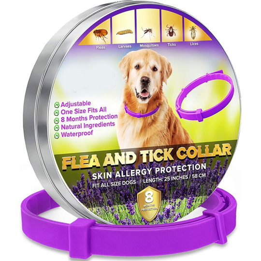 Flea Treatment for Dogs, Flea Collars for Dogs, Adjustable Flea Collars for Dogs, Anti-Tick Collars, Lice and Ticks for Puppy, 62cm Adjustable.
