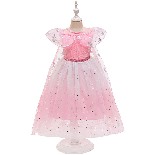 Heguyey - Girls Frozen Princess elsa Dress Snow Queen Costume Snowflake Tulle Dress Cape with Accessories Christmas Halloween Fancy Dress Carnival