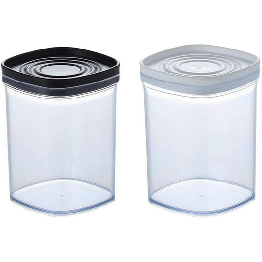 2 plastic storage boxes with lid 520 ml