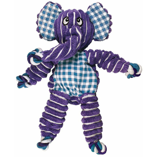 Floppy Knots Elephant Dog Squeak Toy (m-l) (Purple) - Purple - Kong