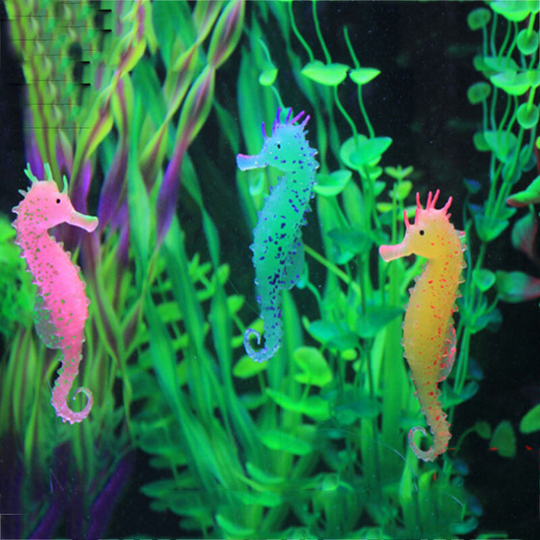 Seahorse Luminous Ornament Aquarium Luminous Seahorse Decoration for Fish Tank Aquarium Decoration 3 PCS,3PCS - 3PCS
