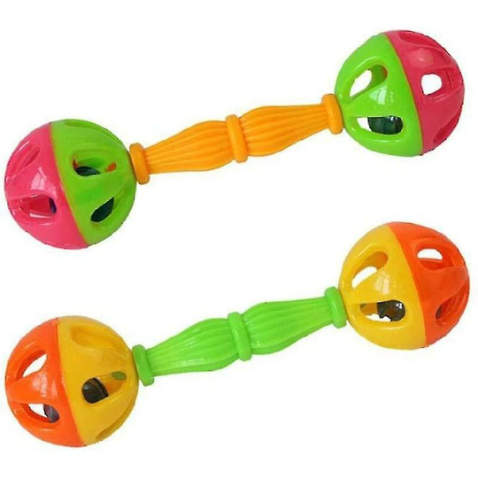 Parrot Toy Rattle Interactive Fun Plastic Bird Toy Parrot Chew Toy Bird Supplies (2 Pieces, Random Colors) thsinde
