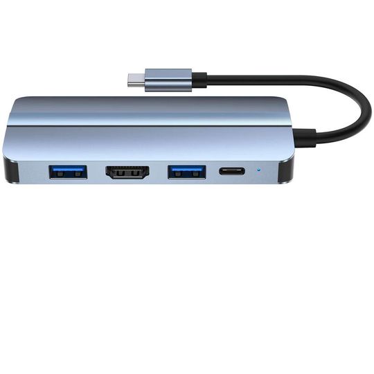Superseller - 2205 usb c Hub Adapter 8-in-1 Type c Docking Station with 4K H*M*+USB3.0+USB2.0*2+87W PD+RJ45+SD/TF Card Readers