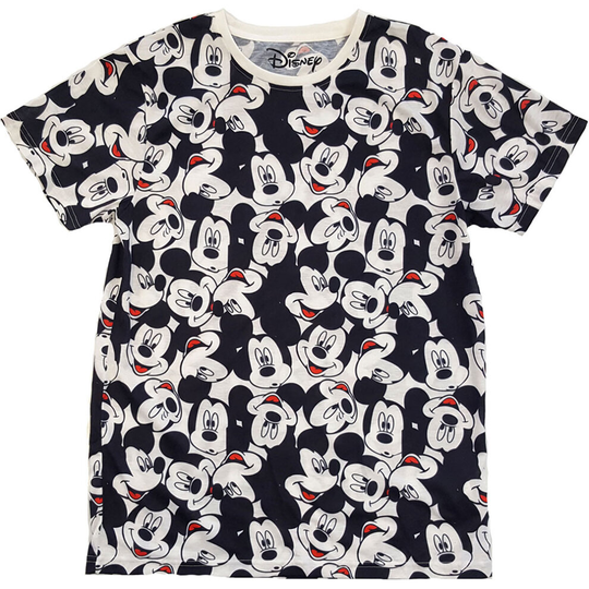 Disney Unisex T-Shirt: Mickey Mouse AOP Heads (Medium) - Disney - Clothing