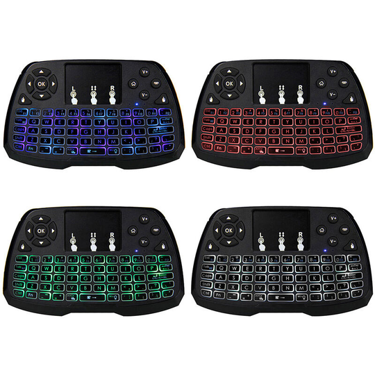 Superseller - Backlit 2.4GHz Wireless Keyboard Touchpad Mouse Handheld Remote Control 4 Colors Backlight for Android tv box Smart tv pc Notebook