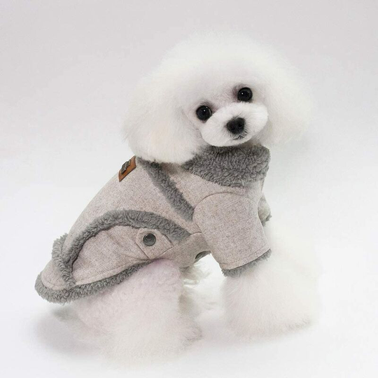 Dog Autumn Winter Clothes Cool Warm Cloth British Style Vest Cozy Coats with Fur Collar Small Medium Dog (M, Brown)