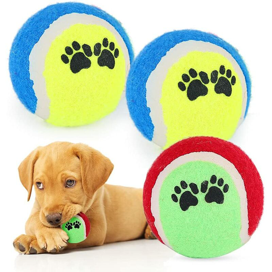 Betterlifegb - 3PCS Dog Ball Toy, Natural Rubber Dog Ball, Interactive Dog Toy, Bite Resistant Pet Exercise Game Toy Puppy Ball for Small Medium