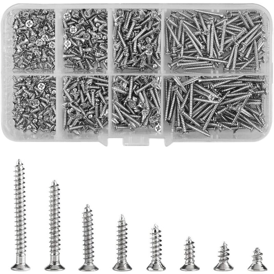 800 Pieces M2 Stainless Steel Head Screws, Bolts & Nuts with Storage Box, Assortment Kit for diy