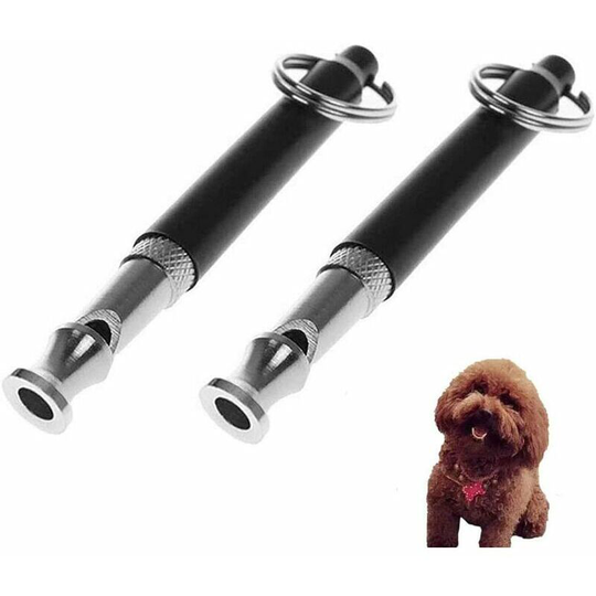 Qersta - 2pcs Dog Training Whistle, High Frequency Ultrasonic Whistle with Adjustable Frequency for Dog Training and Stall Control