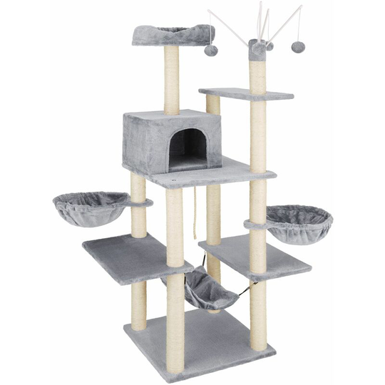 Cat tree scratching post Lilou - cat scratching post, cat tower, scratching post - grey - grey