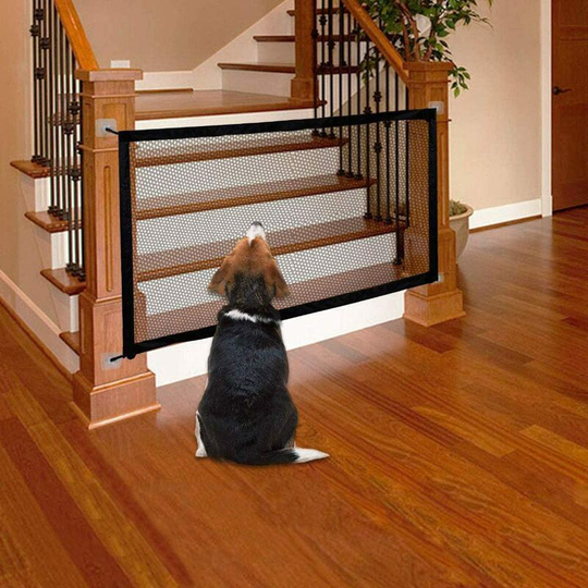 Betterlife Dog Safety Barrier Foldable Retractable Barrier for Safety Stair Gate for Dogs and Baby Black(Size 70*110cm)
