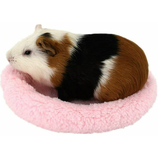1pc Soft, Comfortable Round Fleece Warm Hamster Bed Sleep Mat for Rat, Hedgehog, Squirrel, Guinea Pig, Small Animals (l, Pink)