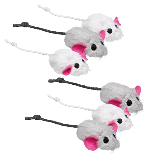Trixie Toy Plush Mice, 6-pack - 6 Toys