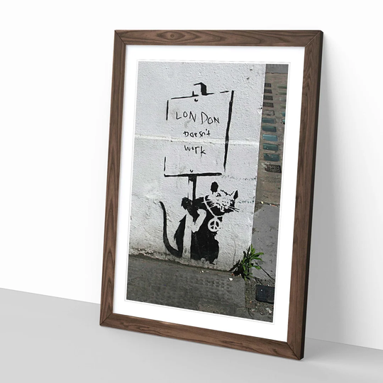 'Rat Graffiti Graffiti 1' by Banksy Framed Photographic Print