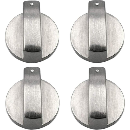 Brushed metal kitchen utensil knobs, 4 in each group, gas stove control knob, suitable for gas stove control lock
