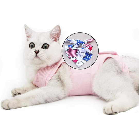 Modou - Cat Recovery Vest, Kitten Anti Licking Medical Jumpsuit, Suitable for Abdominal Wound Neck or Skin Disease, Weaning and Post-Surgical