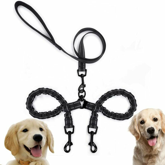 Double Leash for 2 Dogs Dog Leash Reflective Training and Training 360º Tangle Free