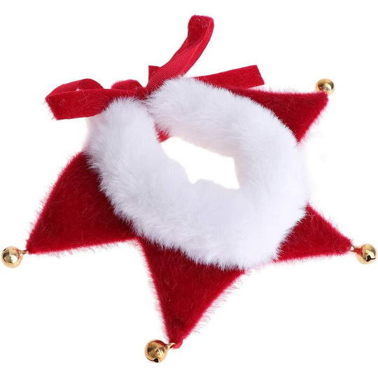 Christmas Adjustable Pet Collar with Decorative Elf Bells, Costume Accessories for Small Dog, Cat, Puppy, Kitten Size xs (Pure Color)