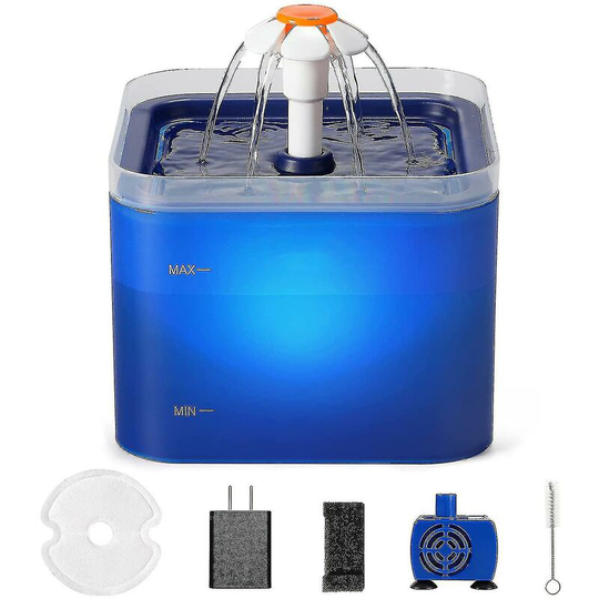 Cat Water Fountain With Led Light 67oz/2.0l Ultra Quiet Cat Drinking Fountain With Filter Automatic,y_ Thsinde
