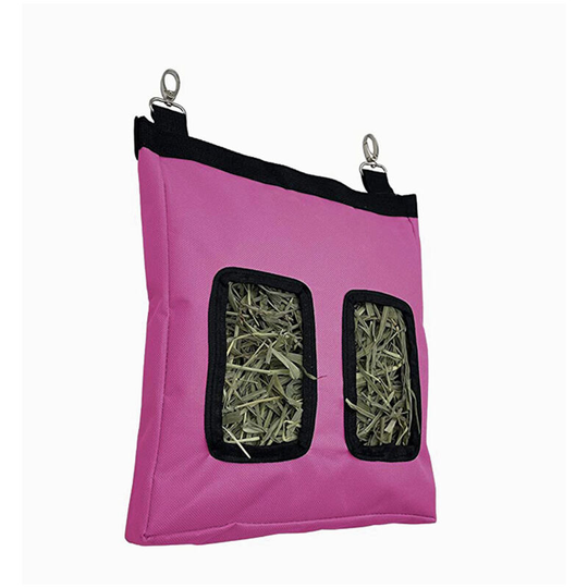 MUFF Rabbit Hay Feeder Bag, Guinea Pig Hay Feeder Storage ,Hanging Feeding Hay 600D Oxford Cloth Fabric S Rose