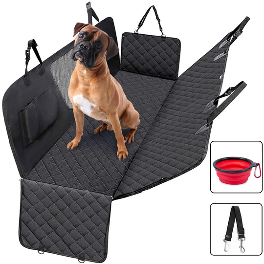 Bearsu - Dog Seat Cover, Non-Slip and Waterproof, Dog Car Protector with Mesh Window Scratch-Resistant Seat Belts Back Seat Cover, for Car suv