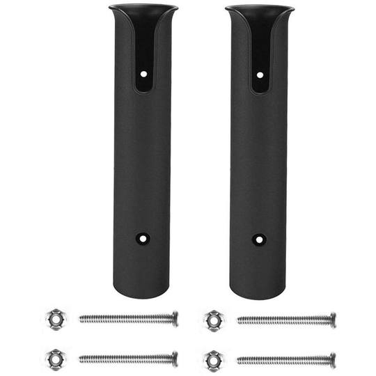 Asupermall - 2PCS Fishing Rod Holder Fishing Pole Racks Fishing Rod Stand-off Tube Rod Pole Holder Bracket Support,model:Black 2