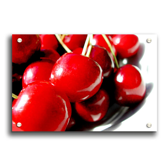 Red Cherry Treat Portrait - Unframed Photograph Print on Acrylic