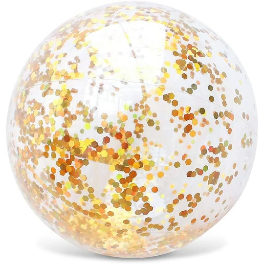 16 Inch Inflatable Beach Ball Pool Balls Glitter Beach Ball for Summer Parties Birthday Pool Party Favors, Sequin Glitter Ball Clear Beach Ball Pool