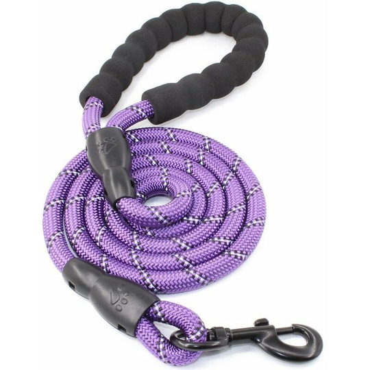 Rhafayre - 2 Pcs Rope Dog Leash, Nylon Dog Leash with Soft Padded Handle and Reflective Threads, 1.5m*1.2cm Strong Dog Leash for Medium and Large