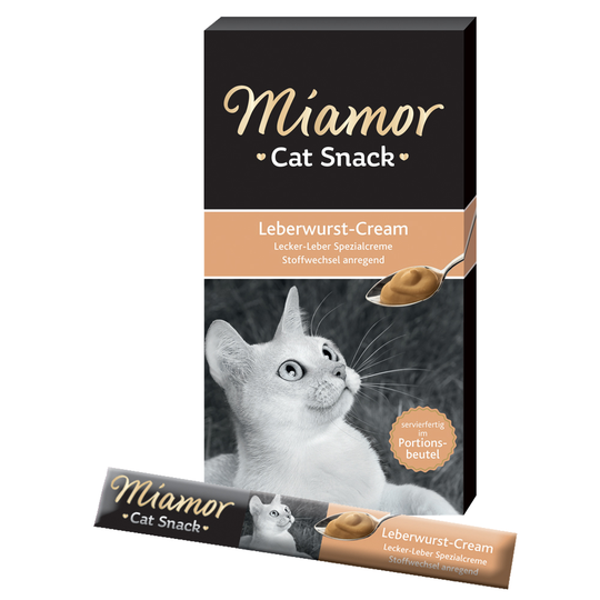 Miamor Cat Snack Liver PĂ¢tĂ© Cream - Saver Pack: 24 x 15g