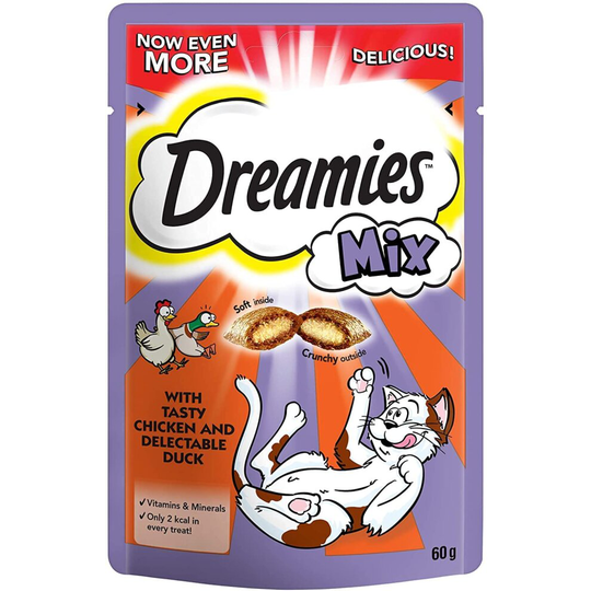 (Chicken and Duck) Dreamies Cat Tasty Snacks with tempting beef