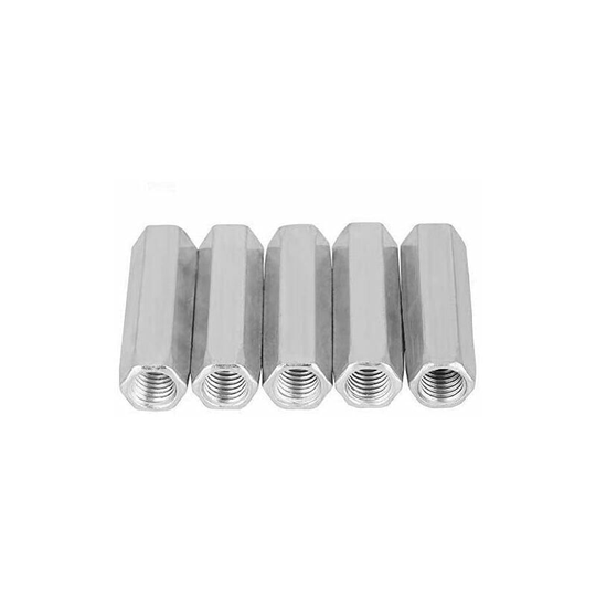 Deckon - 5pcs M10 Long Nut Carbon Steel Rod Coupling Hex Nuts Hex Socket Nut Threaded Fasteners (M10*40)