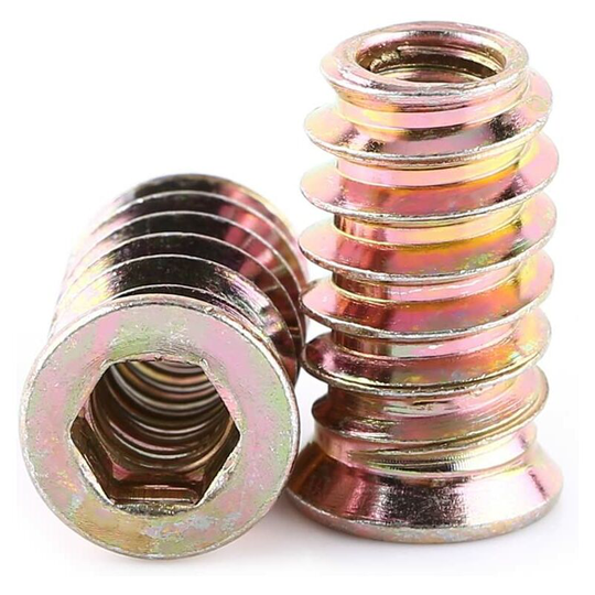 Litzee - Pack of 20pcs M10 Zinc Alloy Threaded Hex Nut, Zinc Alloy Insert Nuts Assortment (M6*20mm)