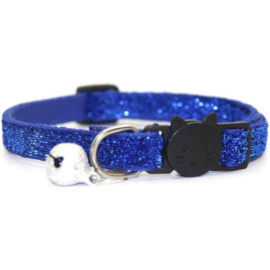 Cat Collar with Bell, Anti Strangulation Cat Collar, Adjustable Safety Collars for Kitten and Cats (Blue)