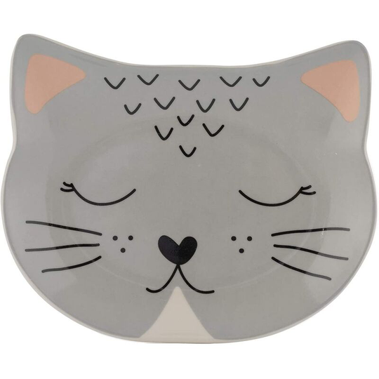 Smokey Cat Bowl (2.5cm x 16cm x 13cm) (Grey/Black) - Grey/Black - Mason Cash