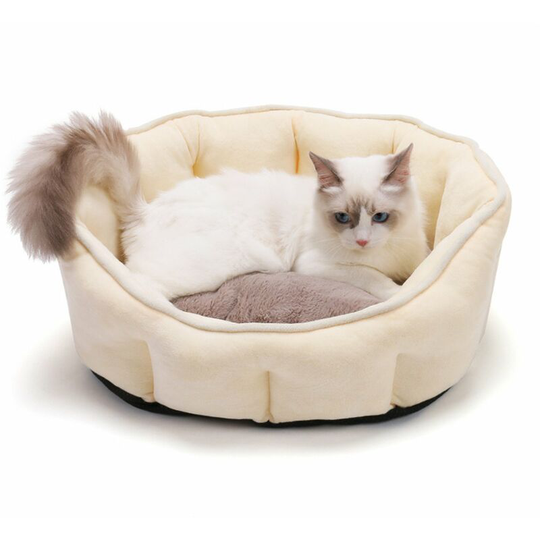 Round Cat Bed Pet Bed 18in Small Washable Dog Bed for Puppy and Kitties with Slip-Resistant Bottom