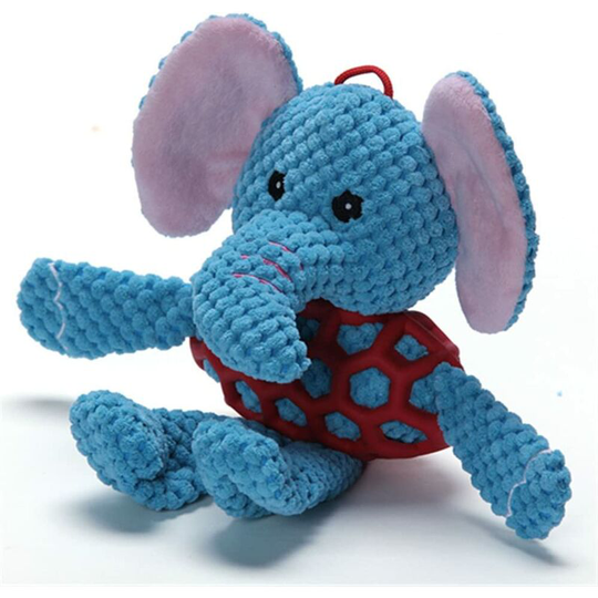 Puppy Squeaky Dog Toys with Rubber Ball Body for Small Dogs Keep Your Dog Happy (Elephant)