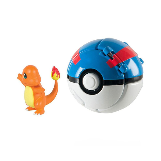 (Charmander 1) Pokemon Poke Ball Action Figure Model Toys Pikachu Charmander Litten Rockruff