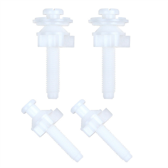 Replacement Toilet Seat Screws, Plastic Toilet Seat Hinge Bolt Screws with Plastic Nuts and Washers, 4 Pack